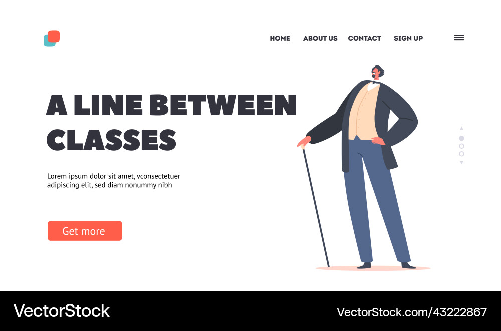 A line between classes landing page template Vector Image