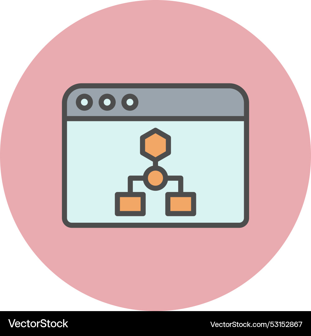 Algorithm line filled circle icon vector image