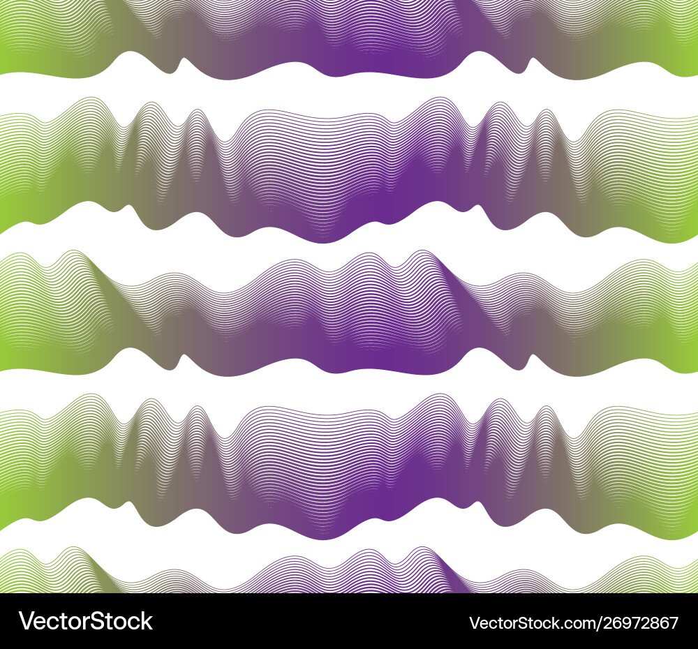 Chaotic waves seamless pattern curve lines Vector Image