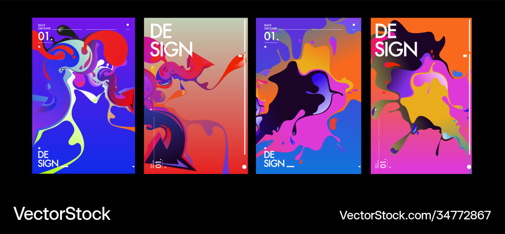 Colorful abstract fluid gradient pattern vector image