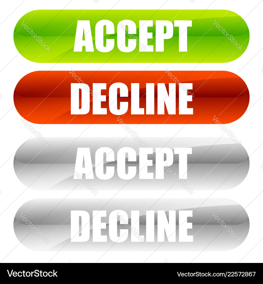 Confirmation buttons with text gray versions Confirmation buttons with text gray versions vector image