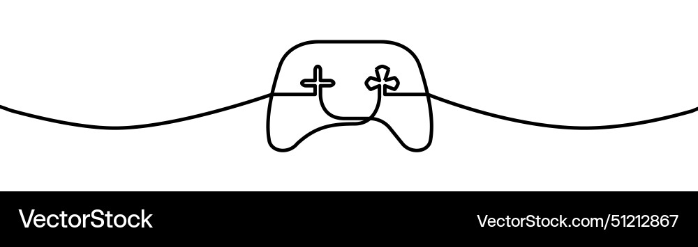 Console gamepad shape drawing by continuos line Console gamepad shape drawing by continuos line Vector Image