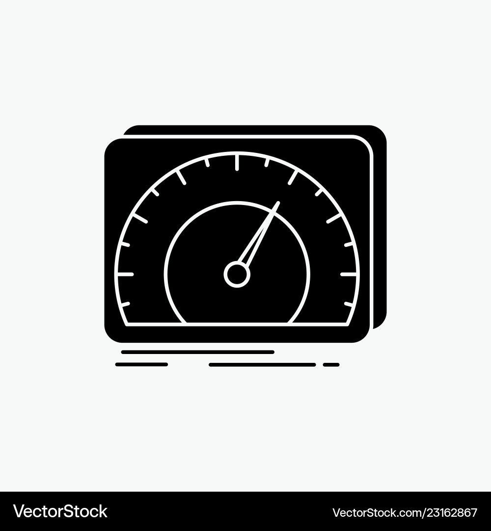Dashboard device speed test internet glyph icon Dashboard device speed test internet glyph icon vector image