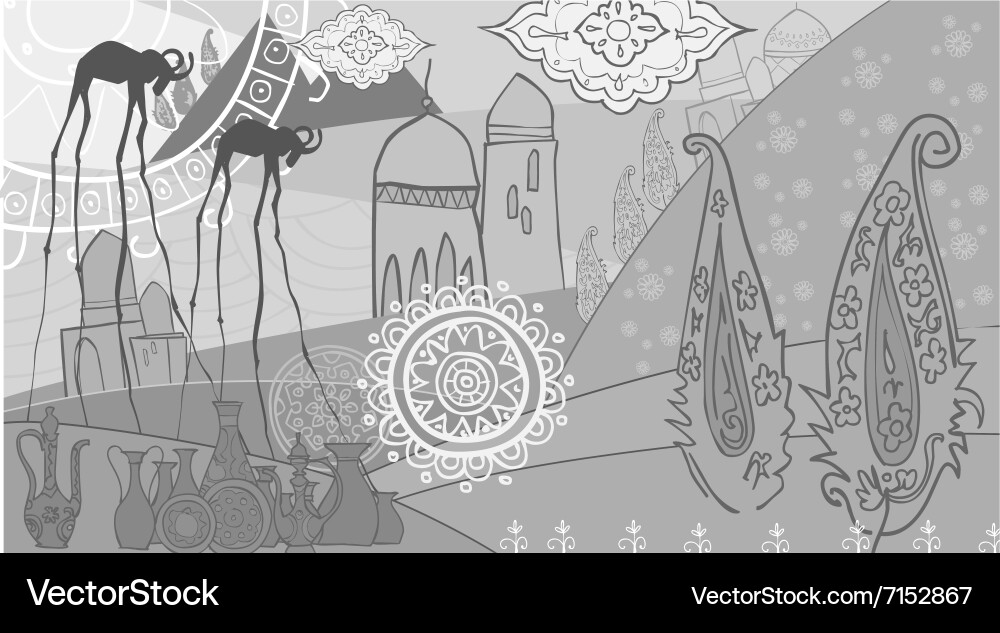 Drawing abstraction in oriental style imaginary Vector Image