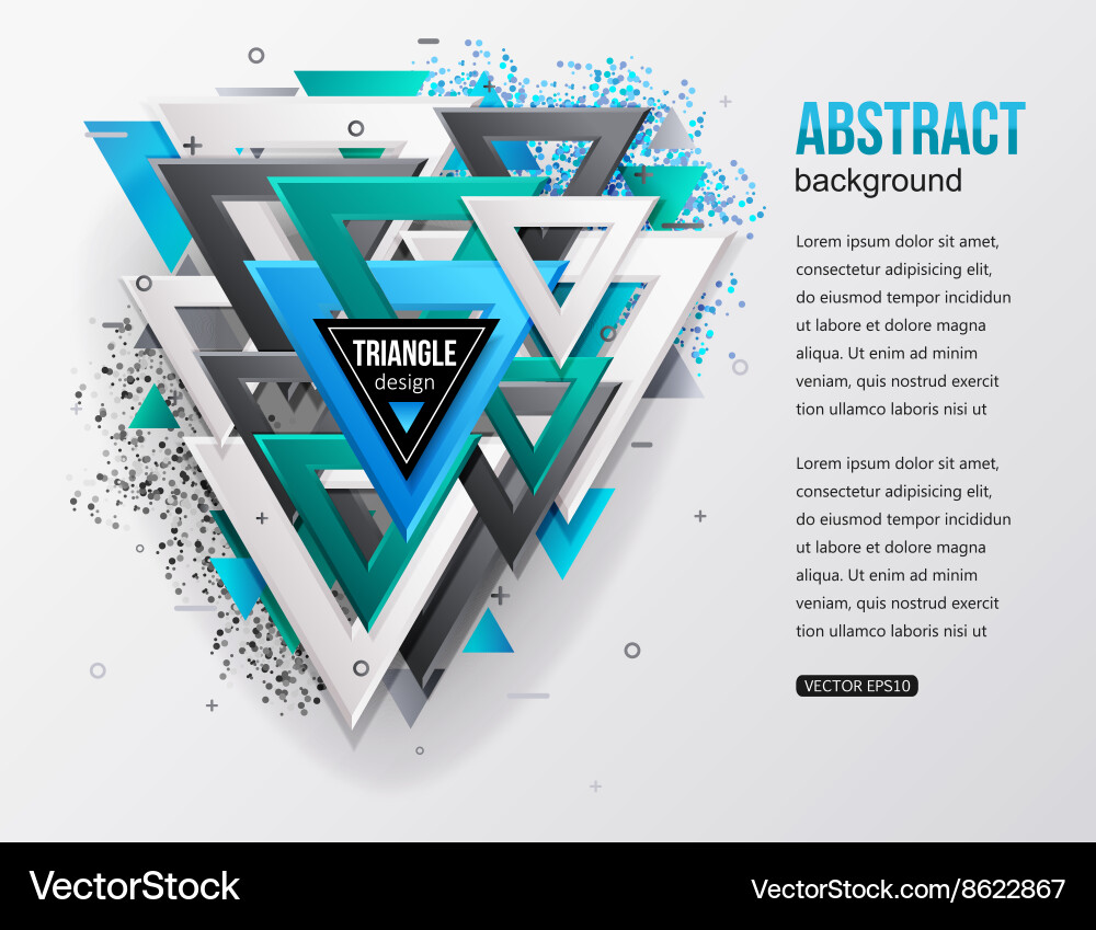 Dynamic Multicolor 3D Triangle Background vector image