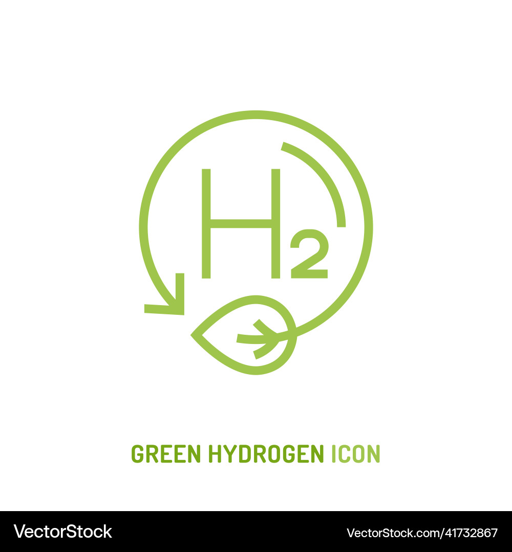 Green hydrogen production symbol editable Vector Image