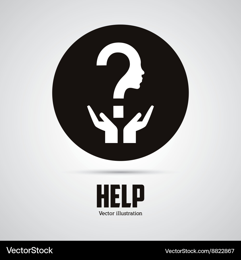 Help design question mark icon flat vector image