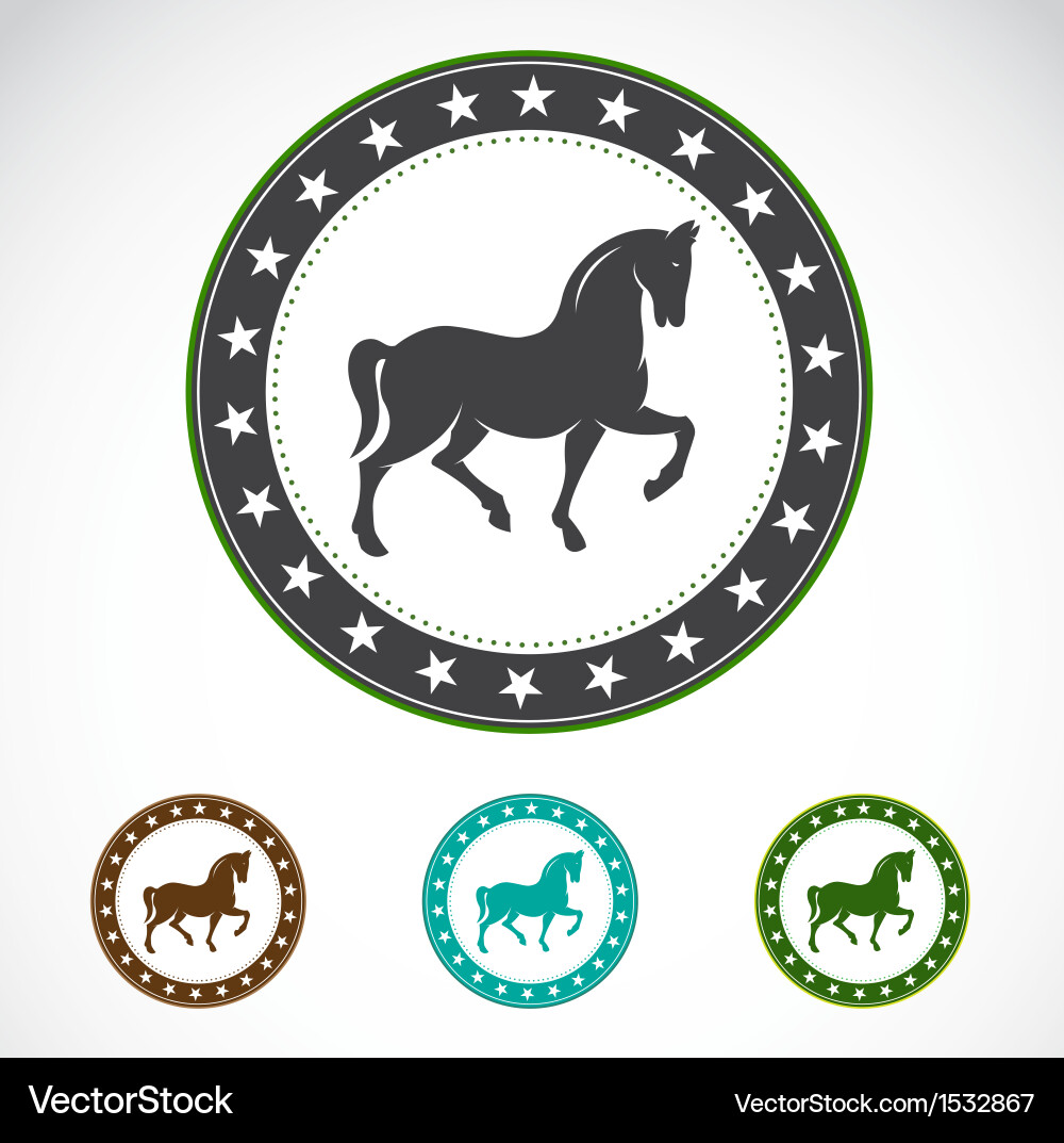 Cheval Label Horse Label Set Royalty Free Vector Image - VectorStock