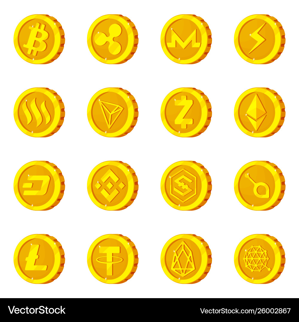 Isolated object cryptocurrency and coin sign Isolated object cryptocurrency and coin sign vector image