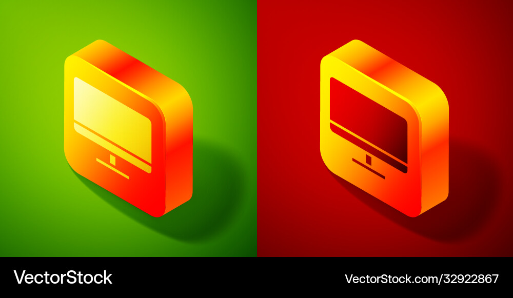 Isometric computer monitor screen icon isolated Vector Image