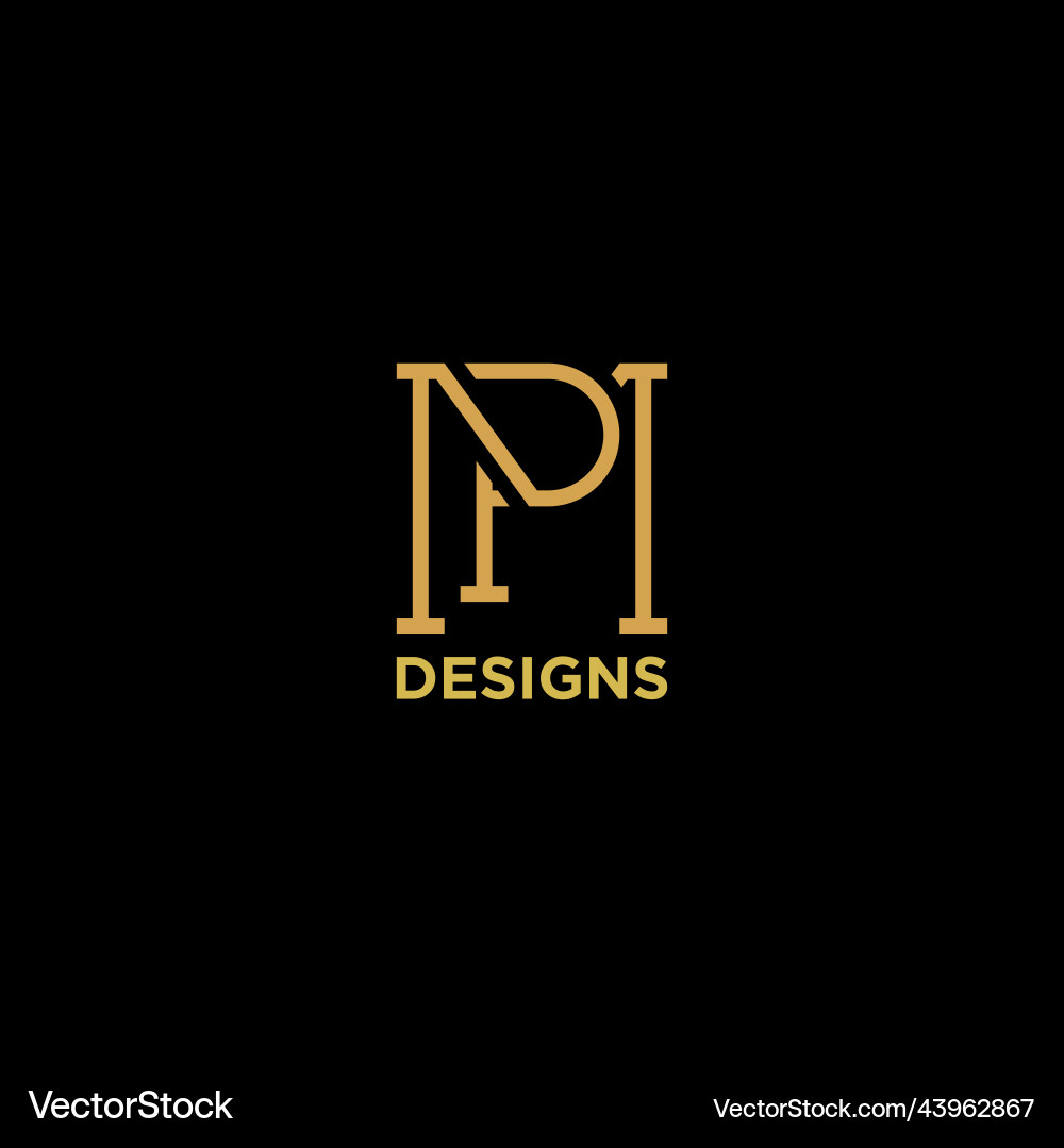 Letter mp or pm luxury monogram logo design Vector Image