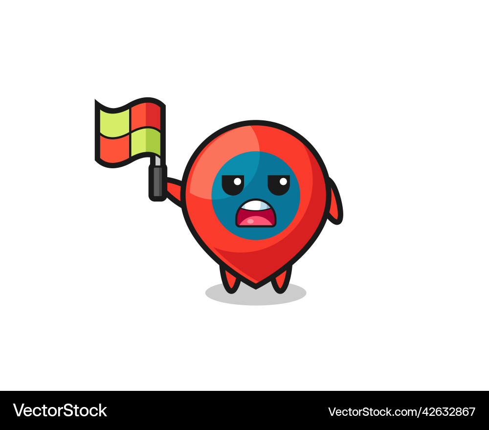 Location symbol character as line judge putting Vector Image
