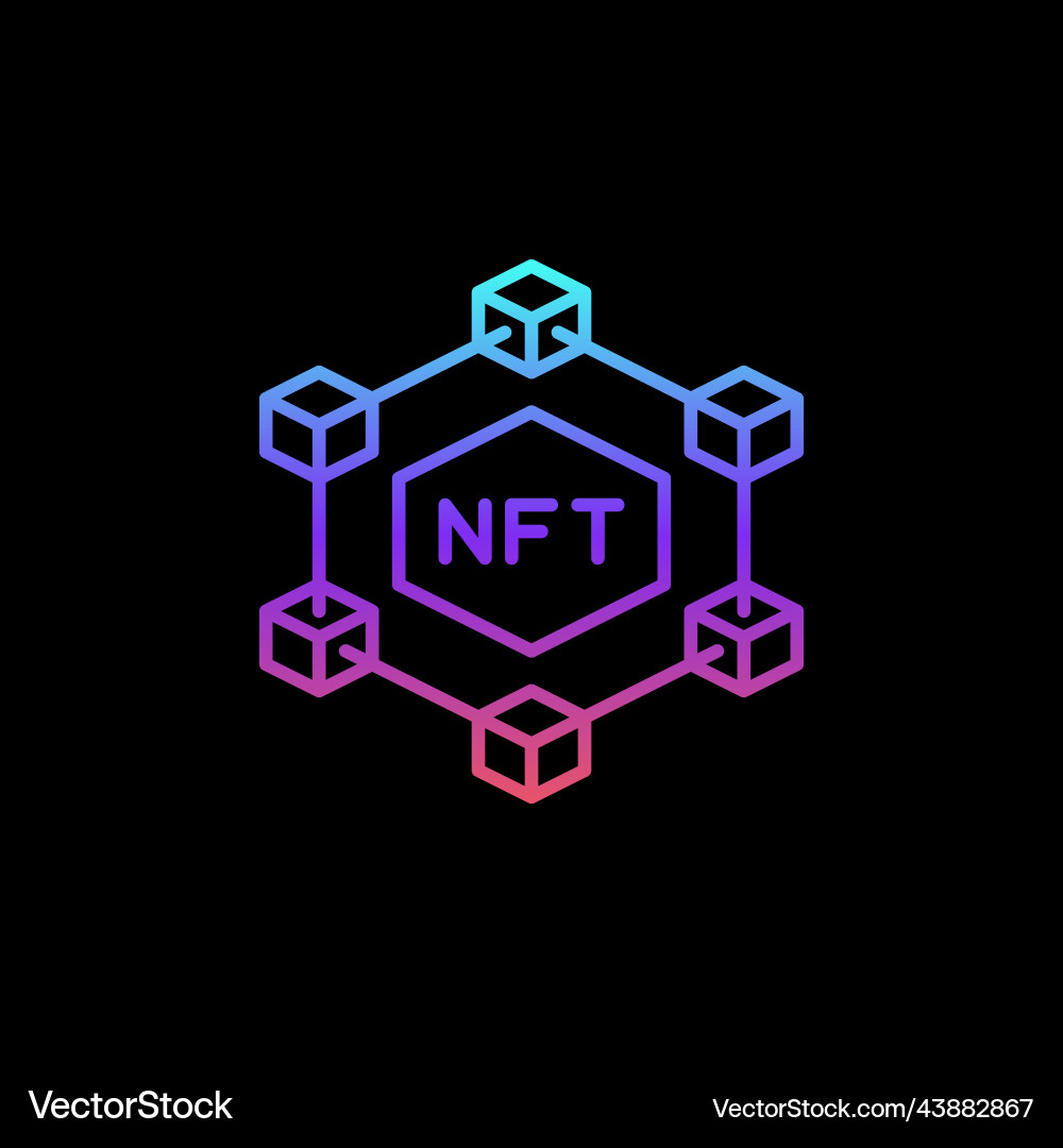 Nft blockchain outline colored icon - non Nft blockchain outline colored icon - non vector image
