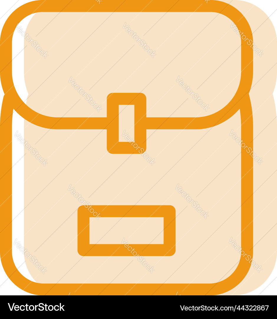 Orange Schulrucksack auf weißem Hintergrund Vektorbild