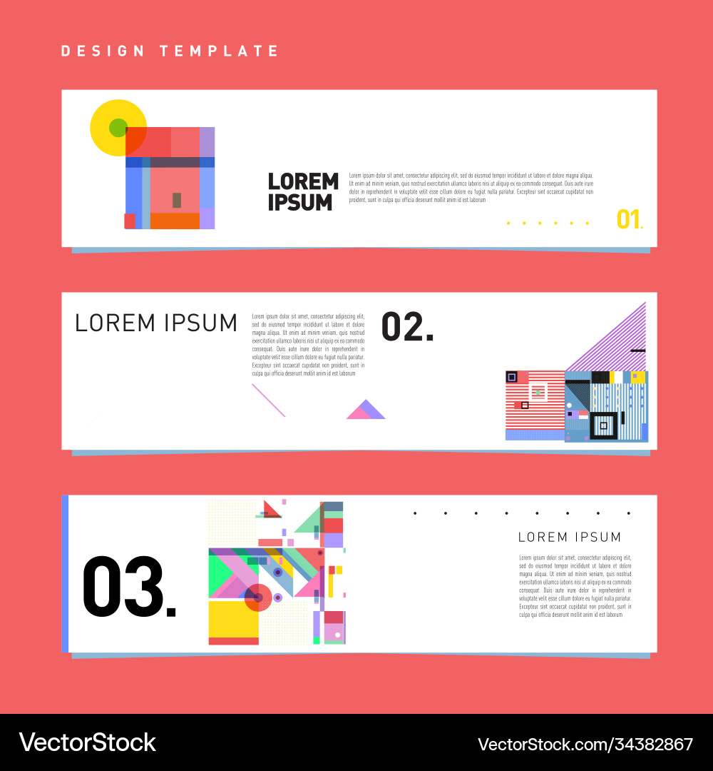 Set abstract banner web design template retro Set abstract banner web design template retro Vector Image
