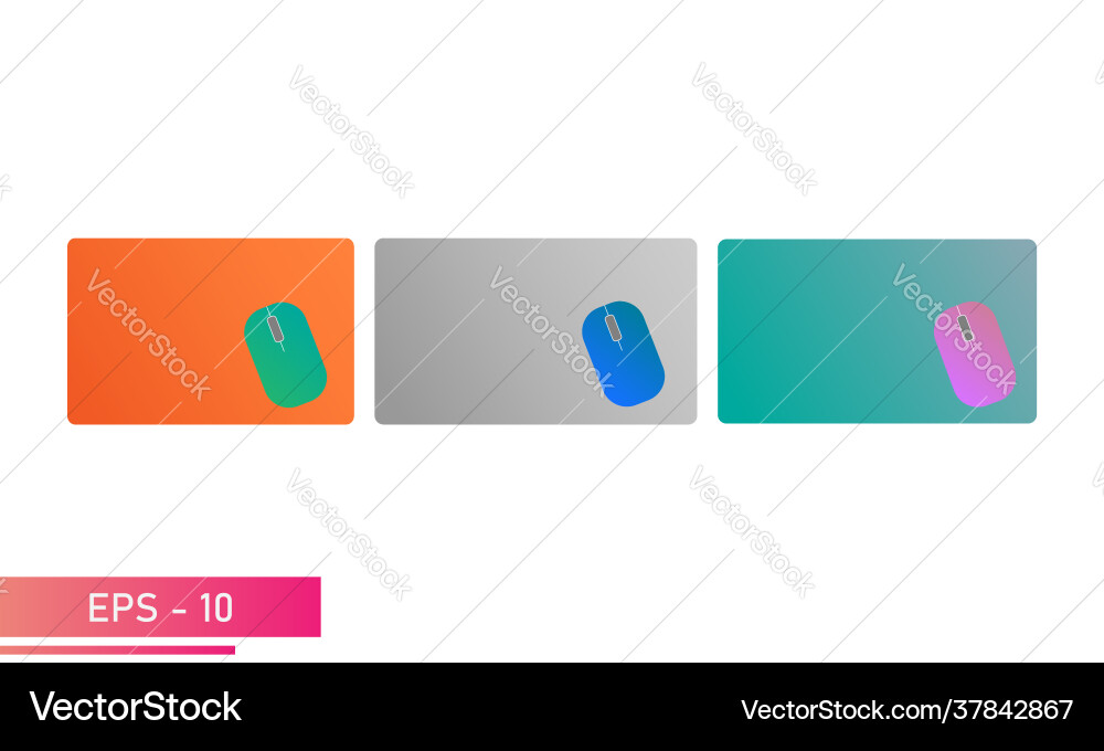 Set computer mouse rectangular shape Set computer mouse rectangular shape vector image