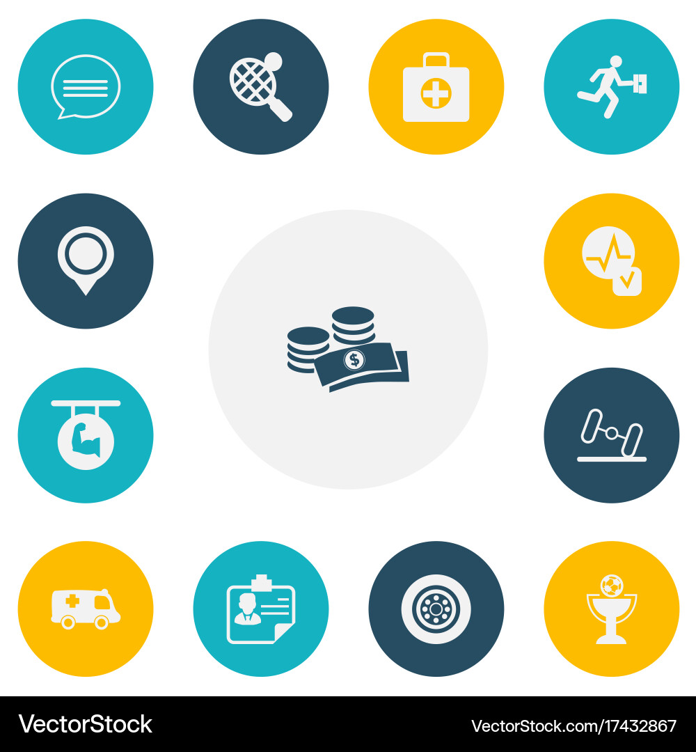 Set of 13 editable mixed icons includes symbols Vector Image