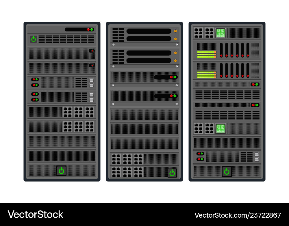 Set of computer server Set of computer server vector image