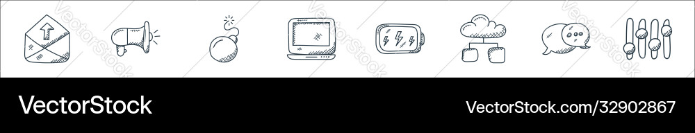 Technology line icons linear set quality Technology line icons linear set quality vector image