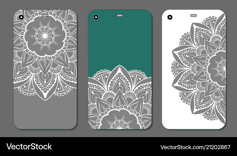 Telefongehäuse mandala design set vintage dekorative Telefongehäuse mandala design set vintage dekorative vektorbild