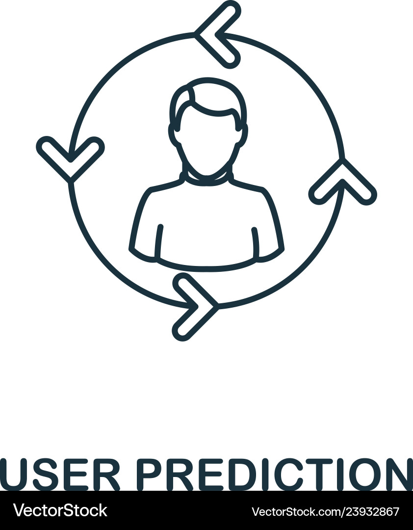 User prediction outline icon thin line style from User prediction outline icon thin line style from vector image