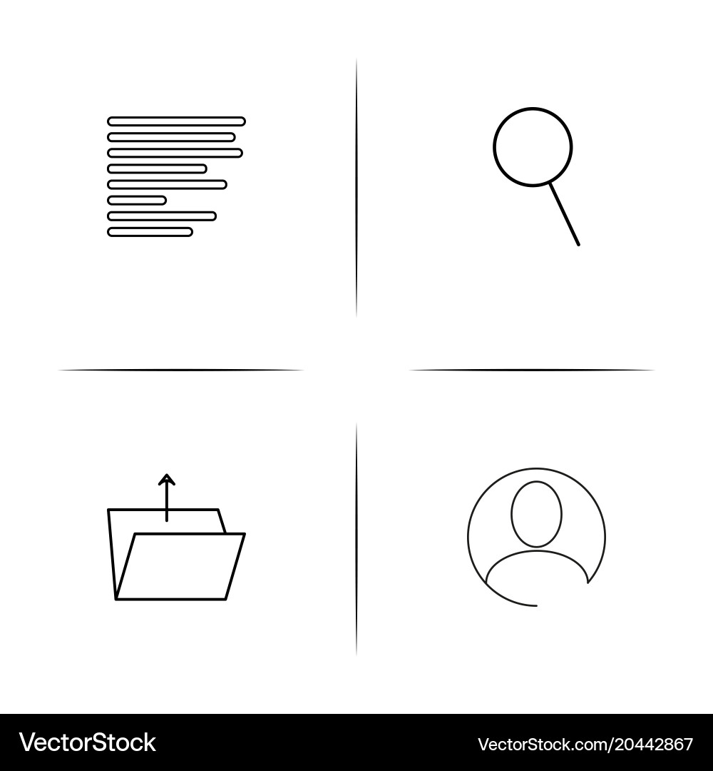 Web and text simple linear icon setsimple outline vector image