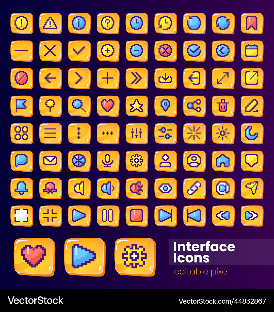 Website glossy ui button with pixelated color Website glossy ui button with pixelated color vector image