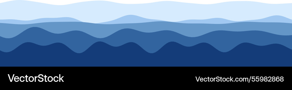Abstract blue wave pattern with overlapping layers Vector Image