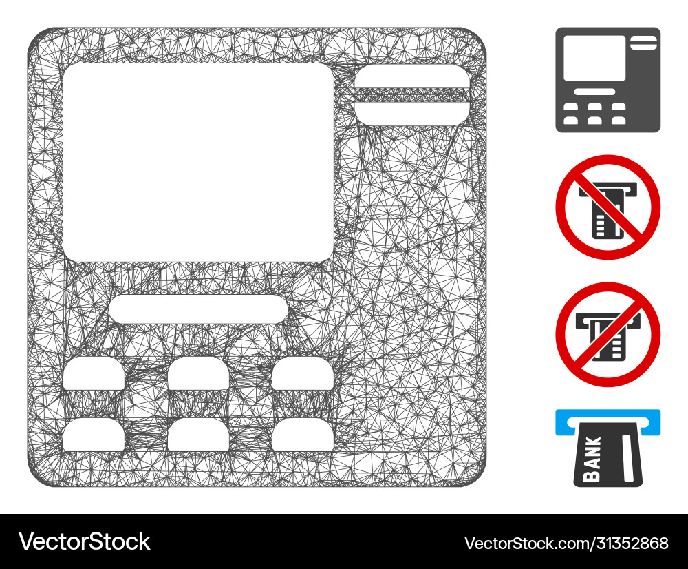 Atm device web mesh Atm device web mesh vector image