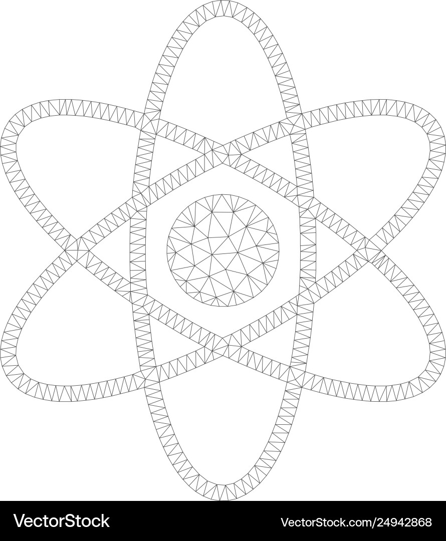 Atom polygonal frame mesh Vector Image
