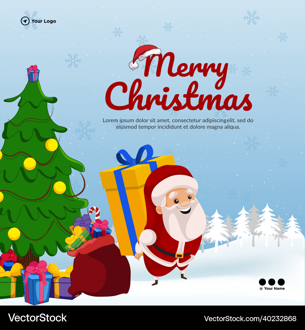 Banner design of merry christmas Banner design of merry christmas vector image
