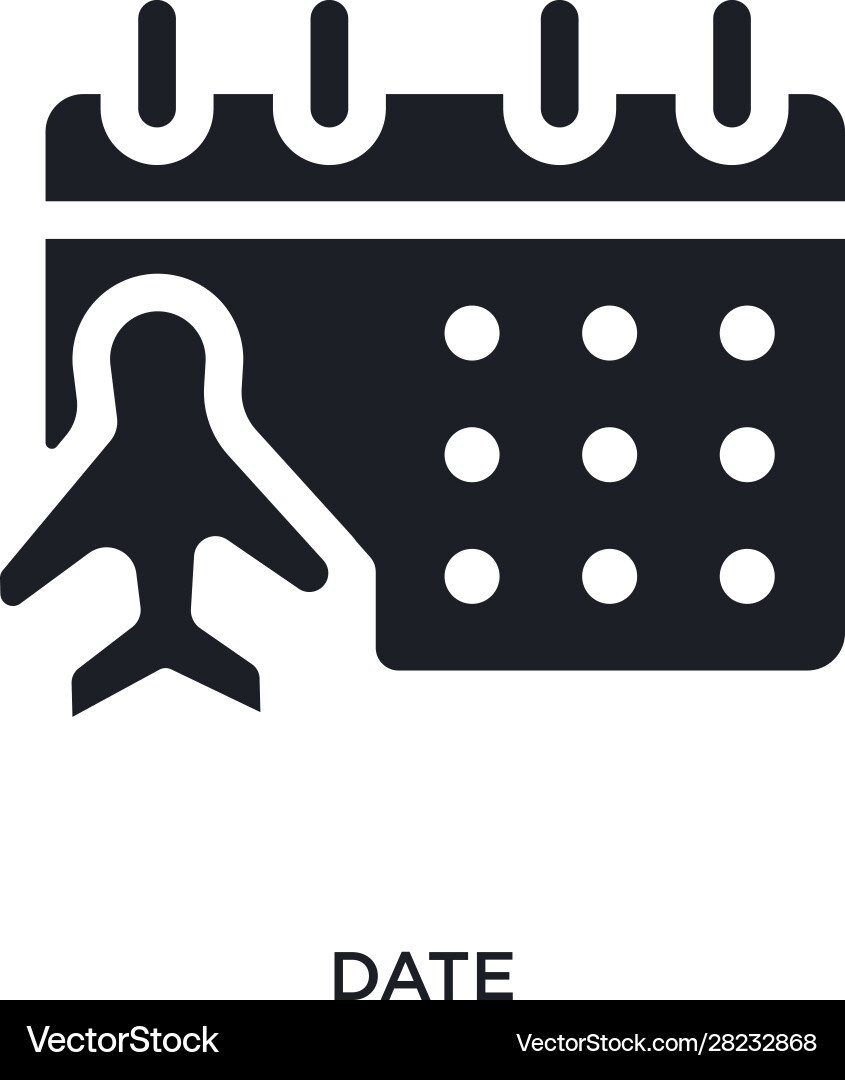 Black date isolated icon simple element from Vector Image