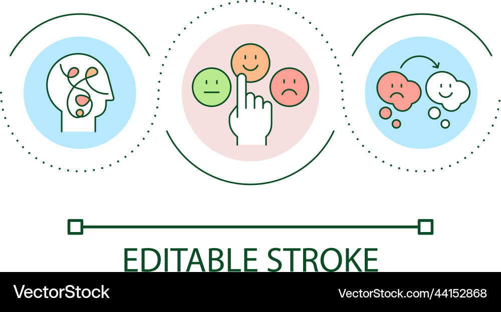 Changing mental state loop concept icon Vector Image