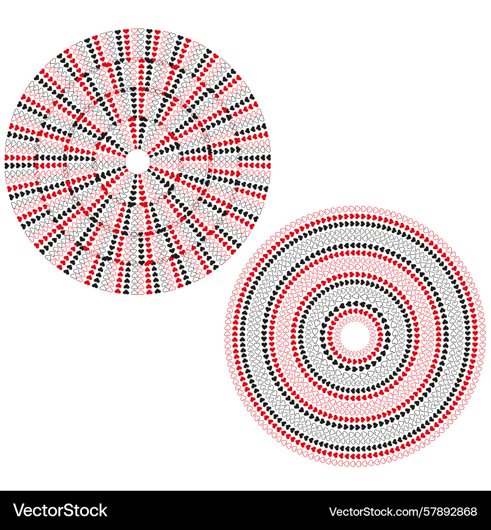 Circular pattern elements red dotted line Vector Image
