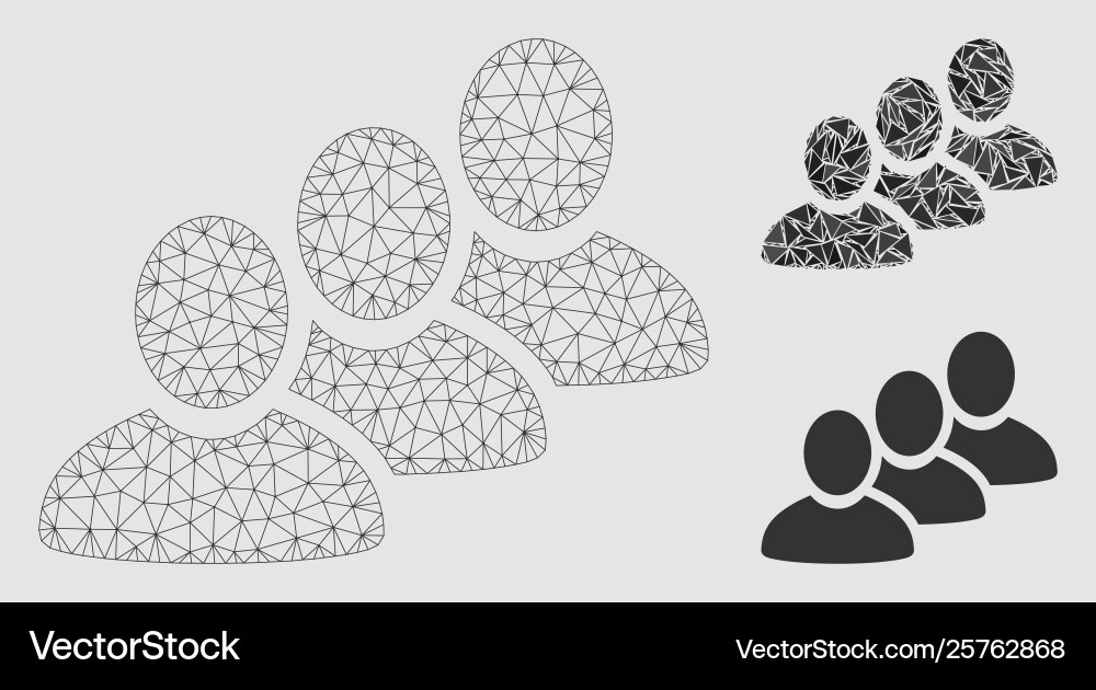 Customer queue mesh network model Customer queue mesh network model vector image