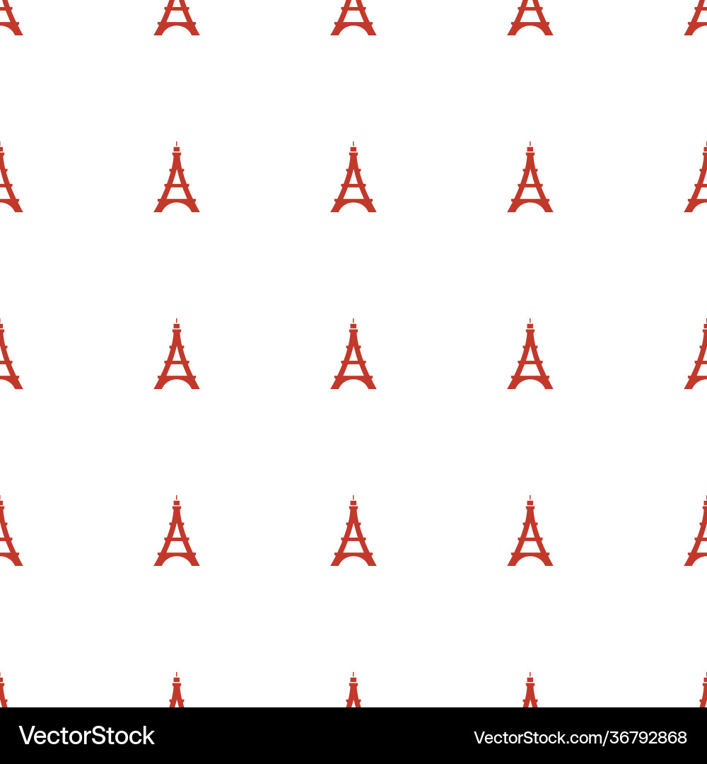 Eiffel tower icon pattern seamless white vector image