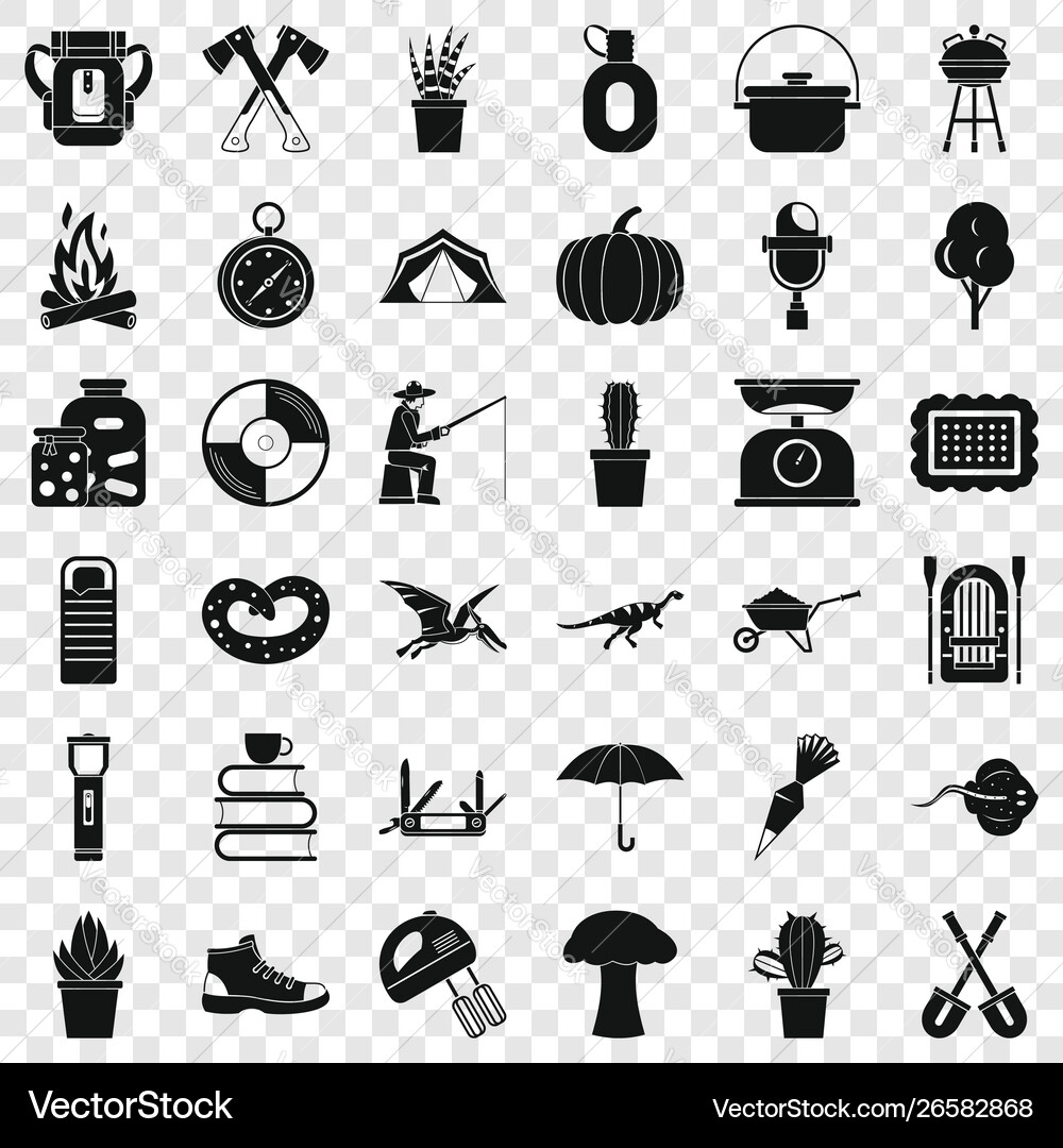 Flashlight icons set simple style Flashlight icons set simple style Vector Image