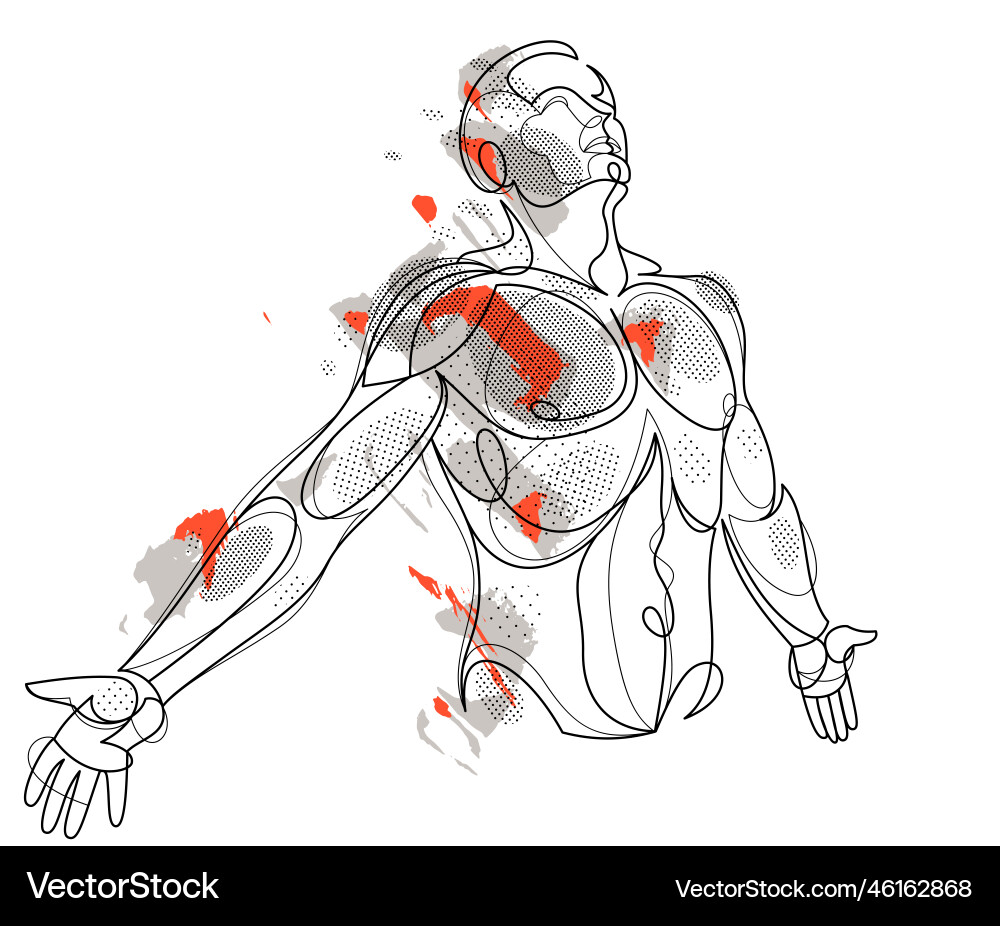 Man with spread hands showing pose of freedom Man with spread hands showing pose of freedom vector image
