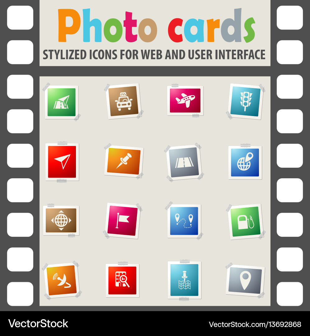 Navigation transport map icon set Navigation transport map icon set vector image