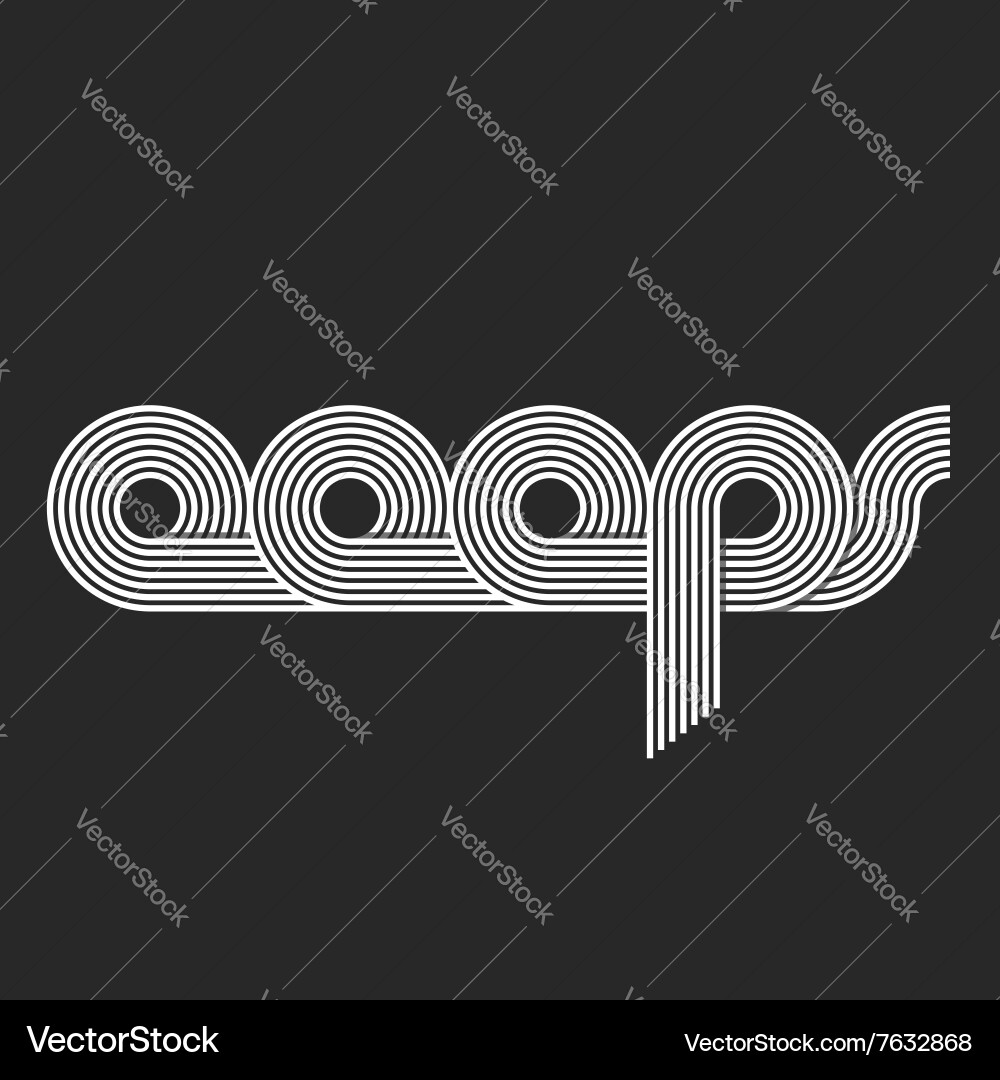Ooops Error Logo - Offset Lines Vector Image