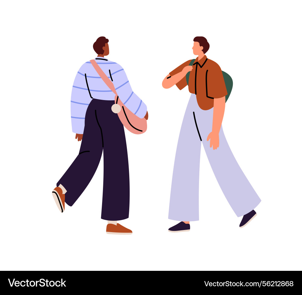 People carry backpack to school students walk Vector Image