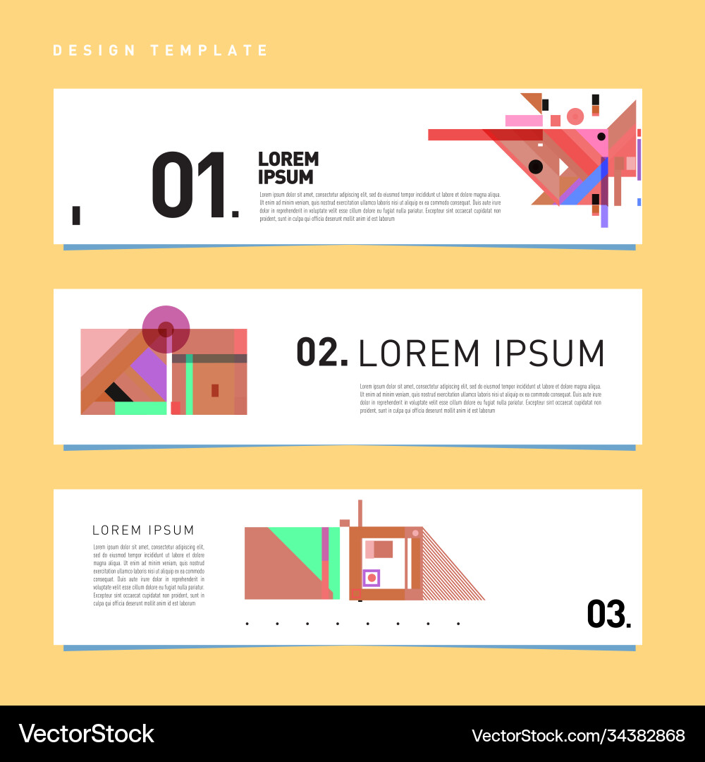 Set abstract banner web design template retro Vector Image