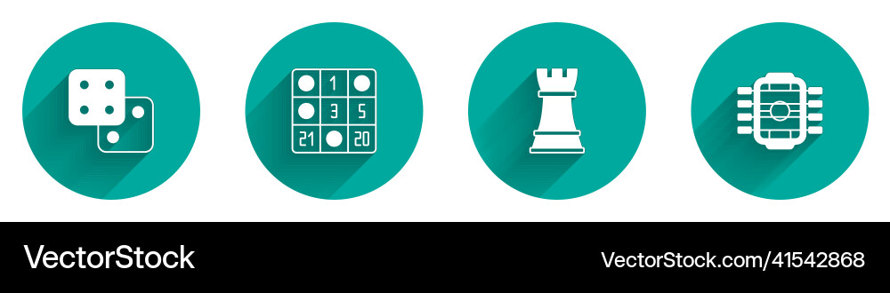 Set game dice bingo card chess and table Vector Image