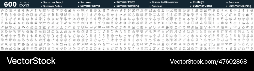 Set of 600 thin line icons in this bundle include Set of 600 thin line icons in this bundle include vector image