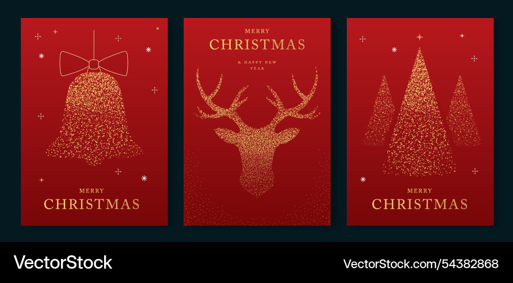 Set of merry christmas and happy new year cards Set of merry christmas and happy new year cards vector image