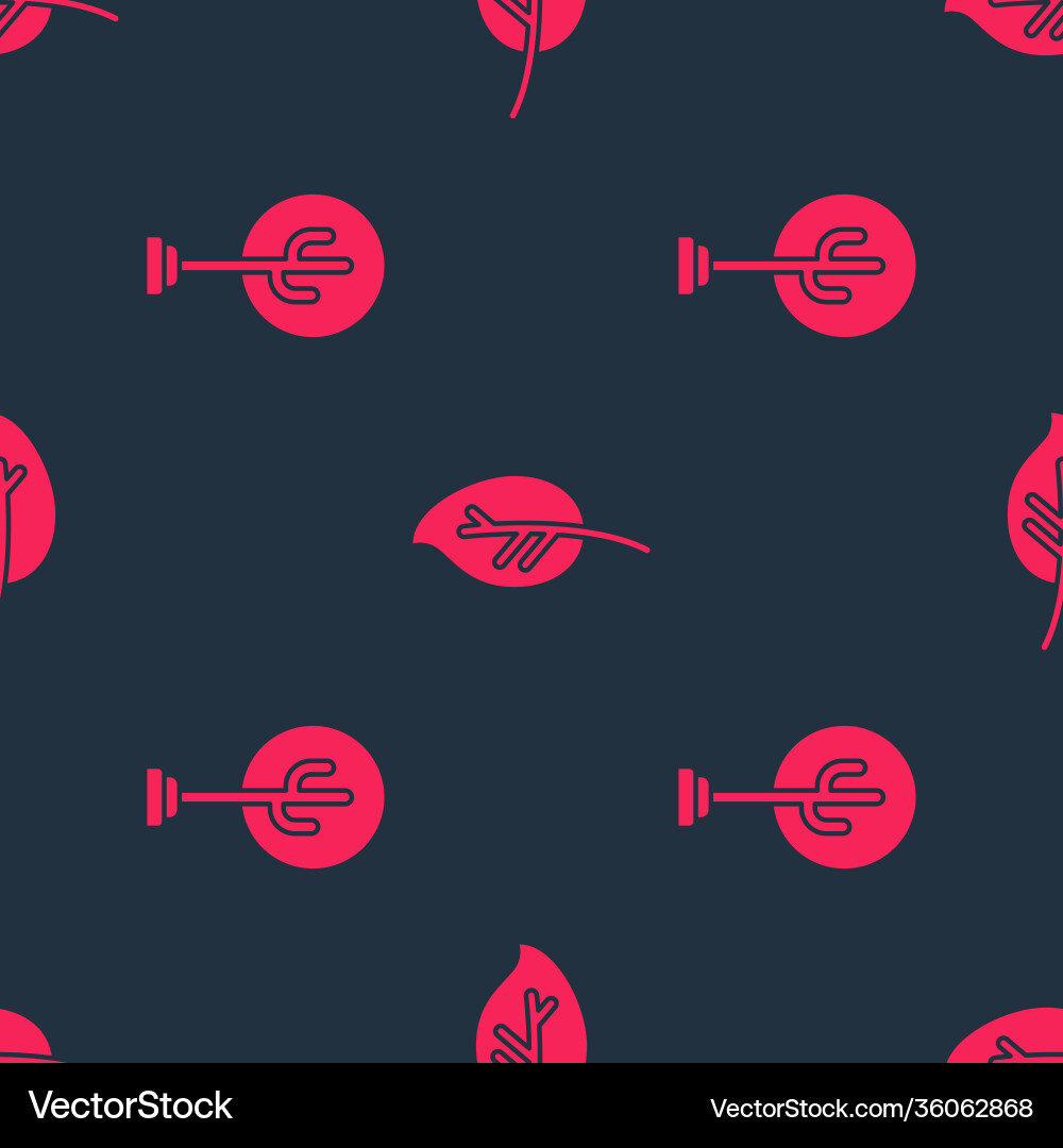 Set tree and leaf or leaves on seamless pattern Set tree and leaf or leaves on seamless pattern vector image