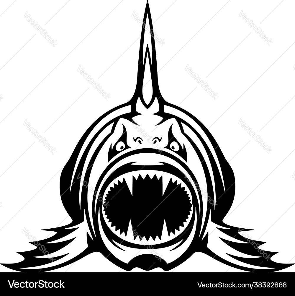 Shark logo template club emblem fishing theme Vector Image