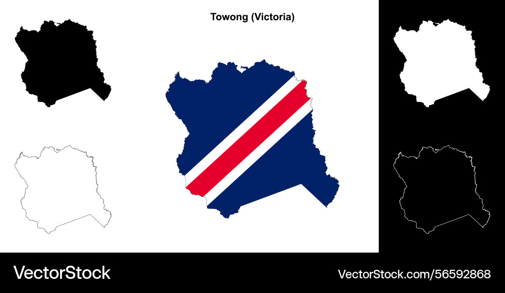 Towong outline map Vector Image