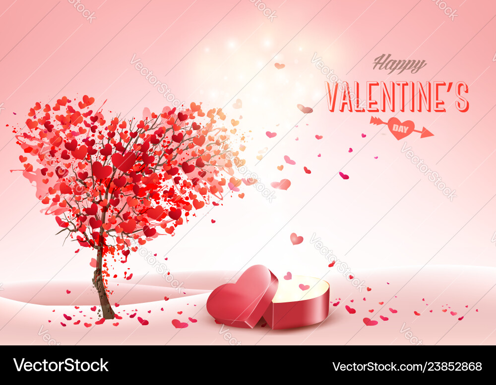 Valentinstag Herz Hintergrund Vektorbild