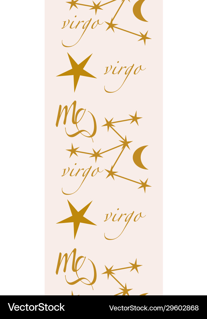 Vertical seamless border with virgo elements Vertical seamless border with virgo elements Vector Image